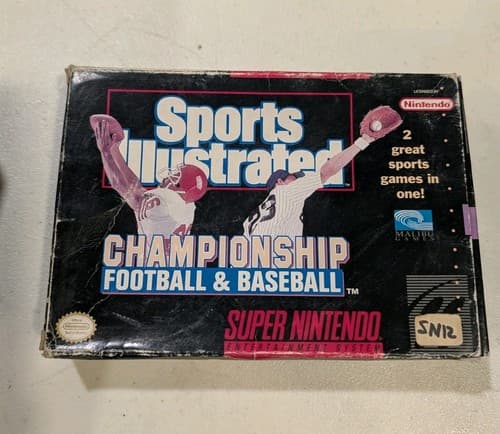 Sports Illustrated Championship Football & Baseball SNES Game And Box