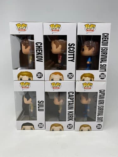 Funko Pop! Star Trek Vinyl Figures Lot of 6 - Captain Kirk Chekov Sulu Scotty — photo 3