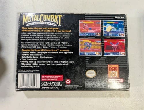 Metal Combat Falcom's Revenge SNES Box, Manual, Inserts - No Game — photo 2