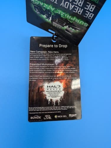 Halo 3 ODST Xbox 360 Promotional Black Lanyard Chain Promo W/ COD MW 2 — photo 3