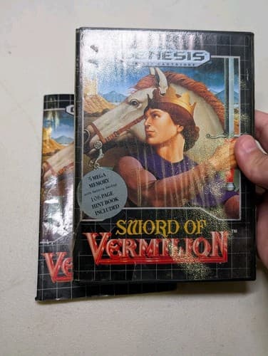 SEGA Sword of Vermilion (Sega Genesis) Role Playing Hint Book Included, Damaged