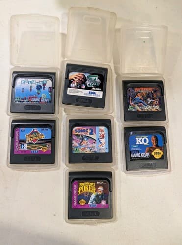 Lot of 7 Sega Game Gear Games Tested Working - Streets Of Rage, Sonic 2, Columns