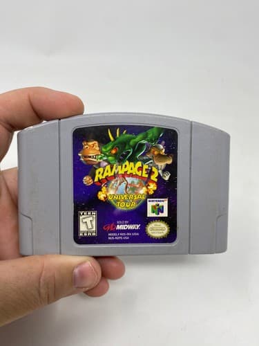 Rampage 2 Universal Tour (Nintendo 64, 1999) *Authentic - Tested*