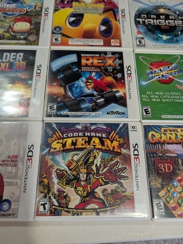 Lot Of 10 Nintendo 3DS Games - Tested - Pac-man, Sushi, Noir, Rex, Scribblenauts — photo 2