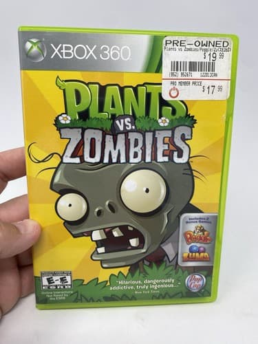 Plants vs. Zombies (Microsoft Xbox 360, 2010) CIB W/ Manual + Zuma & Peggle