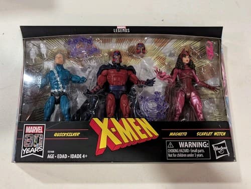 Hasbro Marvel Legends X-Men 3-Pack Action Figures Quicksilver Magneto Witch