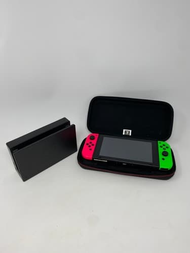 Nintendo Switch V1 HAC-001 Unpatched Bundle - Dock, Case 128GB SD No cables