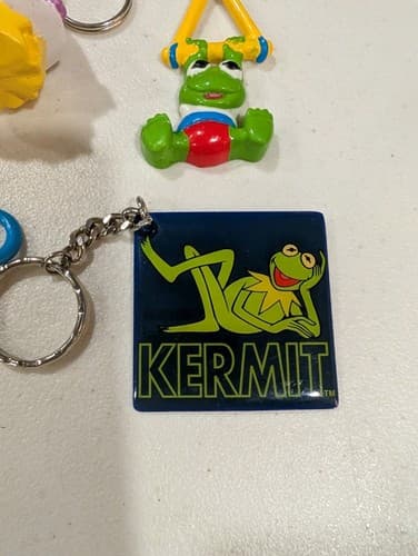 Lot Of 3 Vintage Muppet Babies Keychains 80s - Ms Piggy Kermit W/ Metal Kermit — photo 5