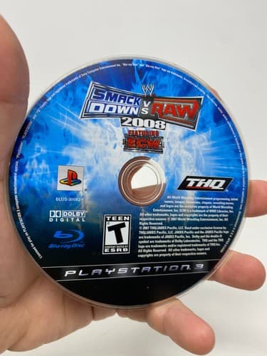 WWE SmackDown vs. Raw 2008 Featuring ECW PlayStation 3 Video Game PS3 Disc Only