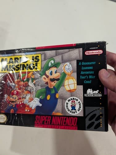 Mario Is Missing Super Nintendo SNES Complete in Box - Damaged Box, W/ Poster — photo 4