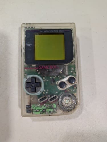 Nintendo Game Boy Transparent Handheld Console - For Parts or Repair