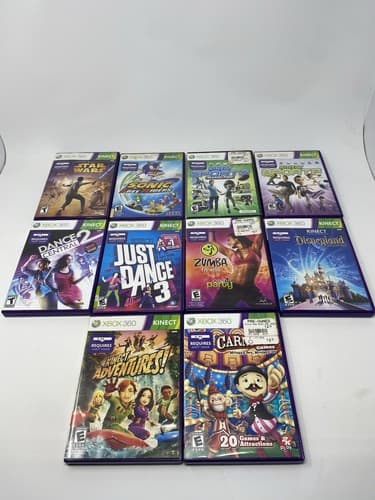 Lot of 10 Xbox 360 Kinect Games Family Fun Sports Dance Fitness Party Bundle — photo 2