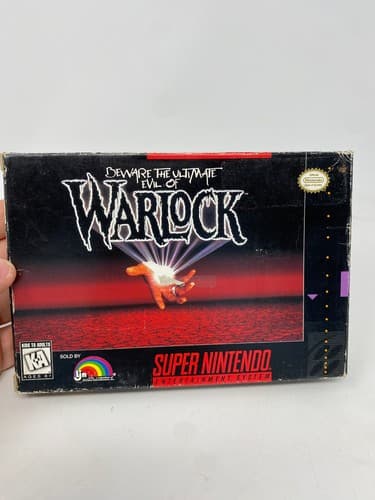 Beware the Ultimate Evil of Warlock SNES Cart & Box Only Super Nintendo