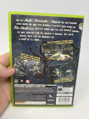 The Darkness Xbox 360 2007 M Rated Game 2K NTSC Complete Case Manual — photo 6