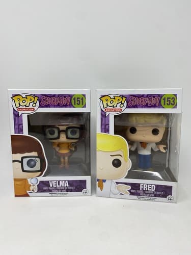 Funko POP! Animation Scooby-Doo Velma Dinkley #151 & Fred Lot Of 2 Vinyl Vaulted