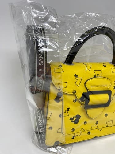 Samantha Vega Pikachu Yellow/Black Top Handle Satchel Bag, Buckle, Silver HW — photo 4
