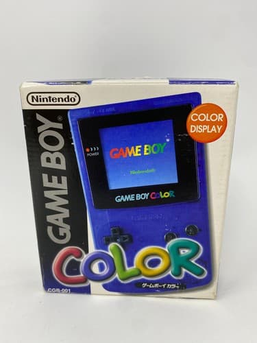 Nintendo Game Boy Color Handheld Console Midnight Purple Complete in Box CIB JPN