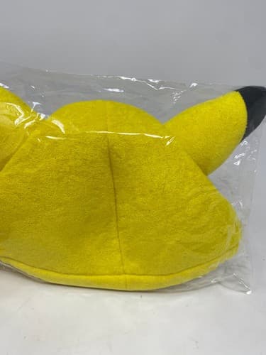 Pokemon Pikachu Plush Costume Hat Cap Yellow Embroidered Face Black Tipped Ears — photo 7