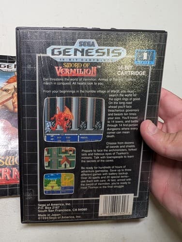 SEGA Sword of Vermilion (Sega Genesis) Role Playing Hint Book Included, Damaged — photo 4