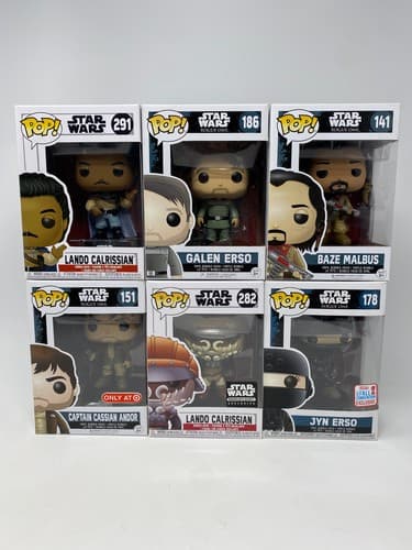 Funko Pop! Star Wars Vinyl Figures Lot of 6 - Jyn Erso Lando Calrissian