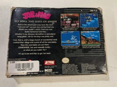 Joe & Mac Super Nintendo SNES Game With Rough Box, Tested — photo 6