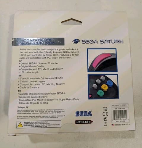 RetroBit Official Sega Saturn USB Controller Pad Slate Grey — photo 5