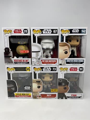 Funko Pop! Star Wars Vinyl Figures Lot of 6 - Rey Resistance BB Unit Finn New