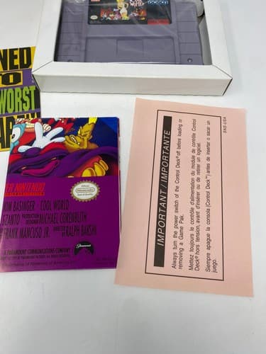 Cool World Super Nintendo SNES CIB Complete w/ registration poster inserts NICE — photo 9