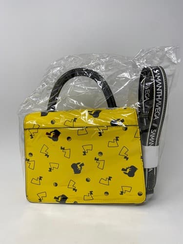 Samantha Vega Pikachu Yellow/Black Top Handle Satchel Bag, Buckle, Silver HW — photo 6