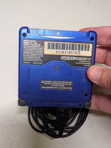 Nintendo Game Boy Advance GBA SP Cobalt Blue System AGS-001 W/ Charger — photo 2