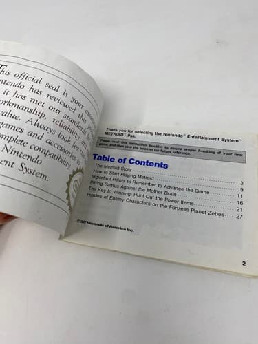 Metroid Nintendo NES Video Game Instruction Manual Booklet Only - English — photo 8