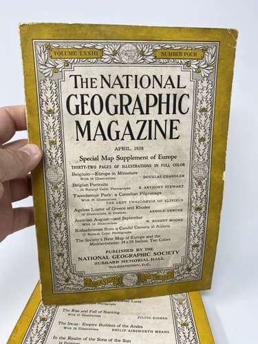 Lot of 4 1938 National Geographic Society Magazines Feb Apr Oct Dec — photo 5