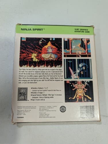 Ninja Spirit TurboGrafx 16 Cardboard Box Only - No Game — photo 3