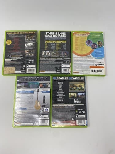 Lot 5 Xbox 360 Games Rock Band Hero, Beatles, ACDC Rocksmith Some CIB — photo 2