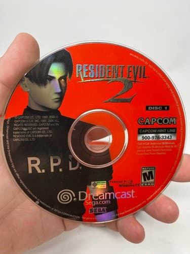 Capcom Resident Evil 2 (Sega Dreamcast) Discs Only 1 & 2 No Manual or Case — photo 2