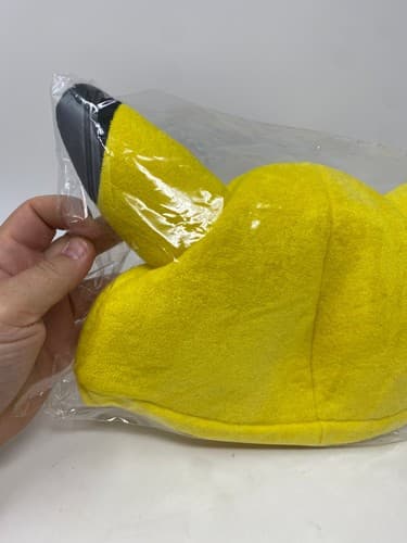Pokemon Pikachu Plush Costume Hat Cap Yellow Embroidered Face Black Tipped Ears — photo 6