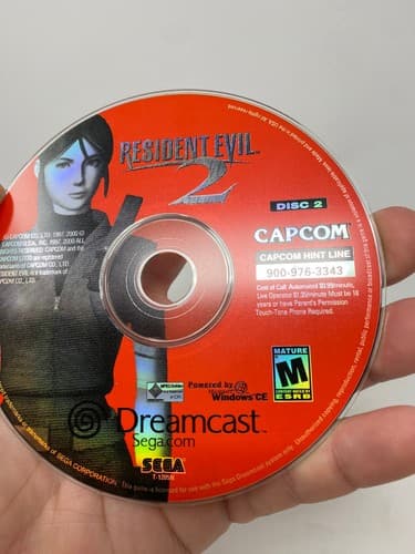 Capcom Resident Evil 2 (Sega Dreamcast) Discs Only 1 & 2 No Manual or Case — photo 9