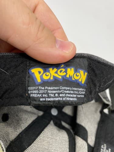 2017 Pokemon Baseball Cap Hat Pikachu Embroidered Black Stone Wash Denim — photo 8