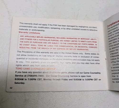 Godzilla 2 War Of the Monsters NES Manual Nintendo Authentic — photo 6