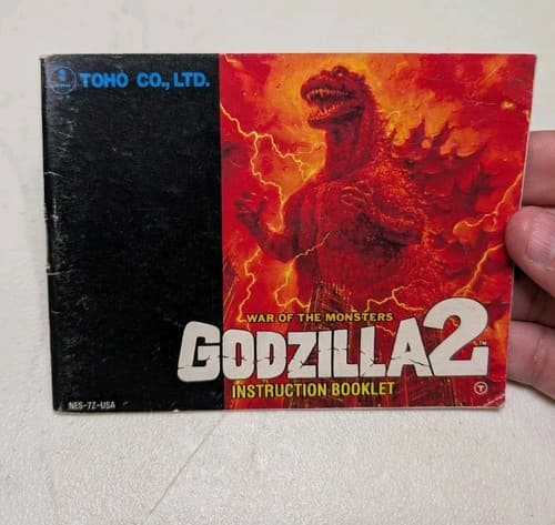 Godzilla 2 War Of the Monsters NES Manual Nintendo Authentic
