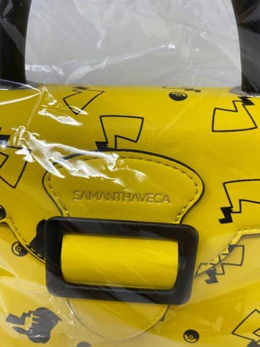 Samantha Vega Pikachu Yellow/Black Top Handle Satchel Bag, Buckle, Silver HW — photo 2