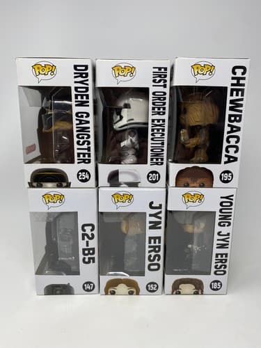 Funko Pop! Star Wars Vinyl Figures Lot of 6 - Chewbacca Dryden Gangster C2-B5 — photo 3