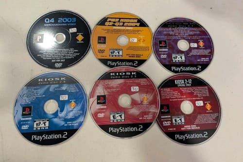 Lot of 5 Sony PlayStation 2 PS2.Kiosk & Merchandise Discs Rare
