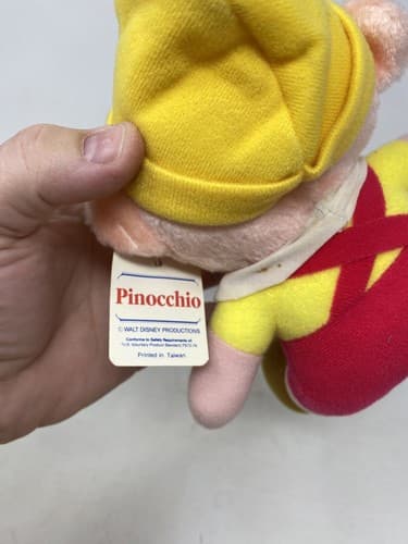 Vtg Pinocchio Walt Disney's Productions Classic Plush Stuffed Doll Toy 8" NOS — photo 9