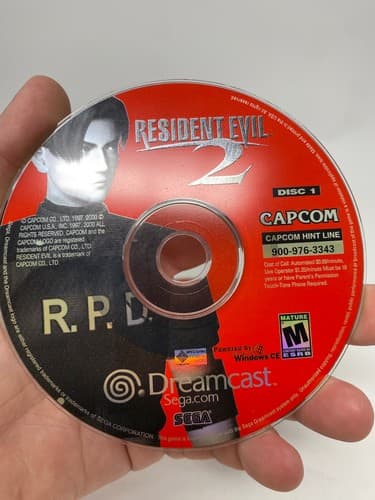 Capcom Resident Evil 2 (Sega Dreamcast) Discs Only 1 & 2 No Manual or Case — photo 3