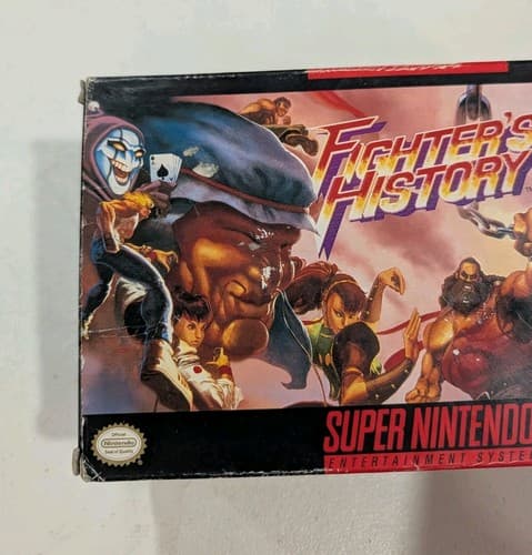 Fighter's History (SNES Game) Game W/ Box & Rough Manual, Rental, Tested — photo 2
