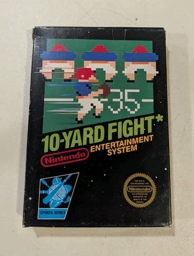 10- Yard Fight (Nintendo, NES) W/ Box with Hang Tab- TESTED & WORKS