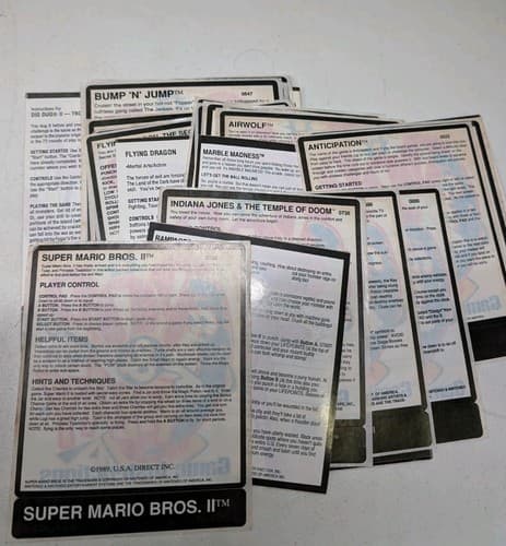 Lot Of 47 NES Quik Play Rental Instruction Stickers Unused Rare - Mario Bros II — photo 3