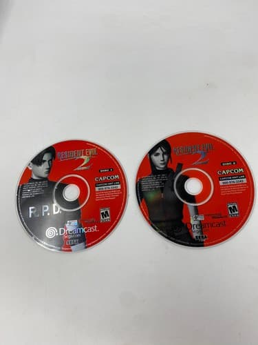 Capcom Resident Evil 2 (Sega Dreamcast) Discs Only 1 & 2 No Manual or Case