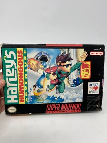 Harley's Humongous Adventure SNES Super Nintendo CIB Box Manual Cart READ